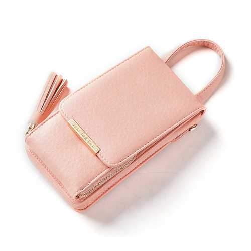 Women Large Capacity PU Leather Zipper Shoulder Bag Crossbody Bag Wallet for iPhone Xiaomi Huawei