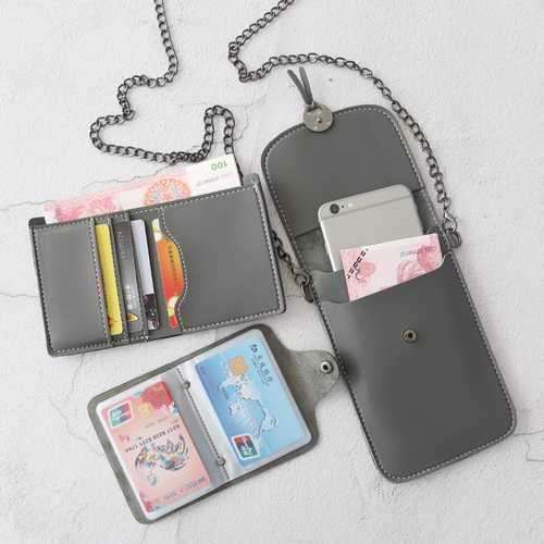 Three-piece Women PU Leather Transparent Pouch Card Holder Shoulder Bag Wallet Storage Pouch