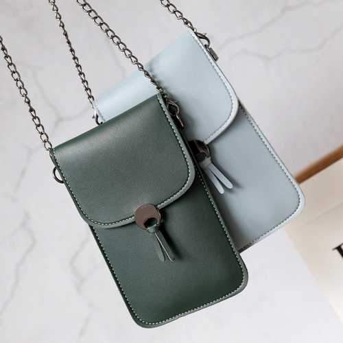 Three-piece Women PU Leather Transparent Pouch Card Holder Shoulder Bag Wallet Storage Pouch