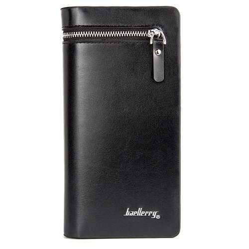 Men Large Capacity PU Leather Card Slots Zipper Pouch Phone Wallet for iPhone Xiaomi Mobile Phone