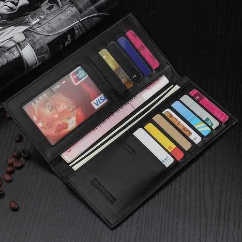 Men PU Leather Bifold Wallet Bag Card Slot Cash Coin Purse