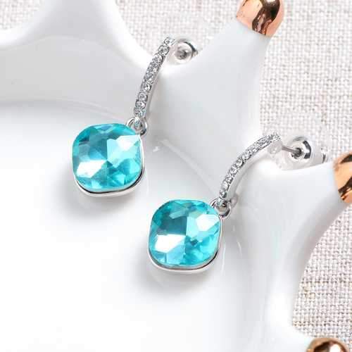 Classic Crystal Drop Earrings Elegant Dazzling Rhinestone