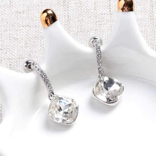 Classic Crystal Drop Earrings Elegant Dazzling Rhinestone