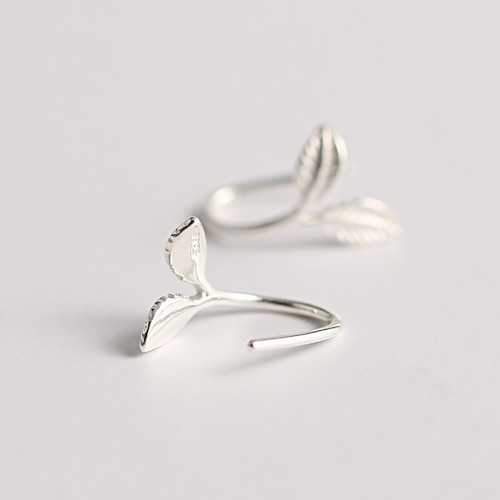 925 Sterling Silver Stylish Silver Leaf Ear Drop Earrings