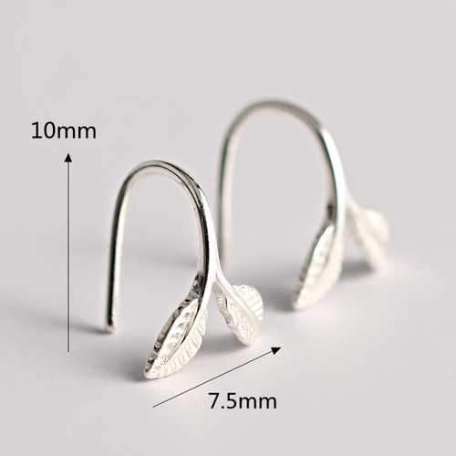 925 Sterling Silver Stylish Silver Leaf Ear Drop Earrings