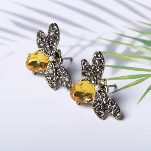 Luxury Oktant Rhinestone Crystal Ear Stud 18K Gold Plated