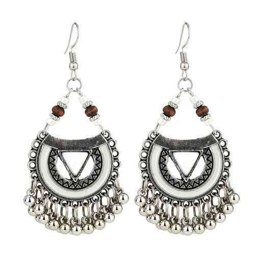 Ethnic Exaggerated Multielement Triangle Fan Shaped Earring