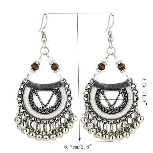 Ethnic Exaggerated Multielement Triangle Fan Shaped Earring