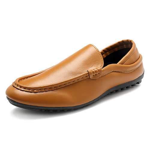 Men Casual Soft Sole Leather Slip On Flat Loafers Driving Sh