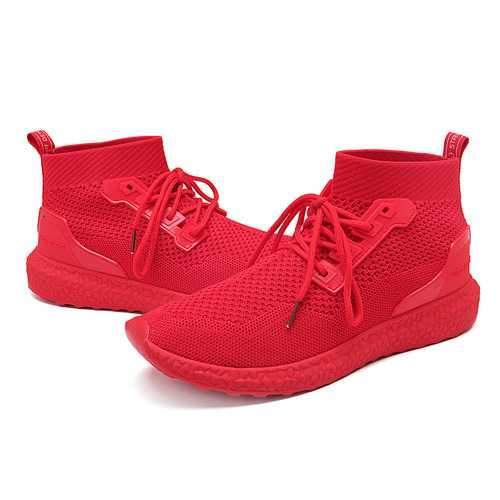 Men Breathable Mesh High Top Sneakers Casual Sports Shoes