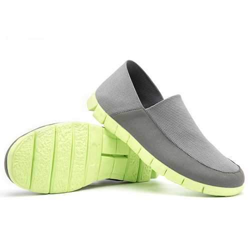 Men Breathable Mesh Cloth Soft Sole Slip On Flat Sneakers