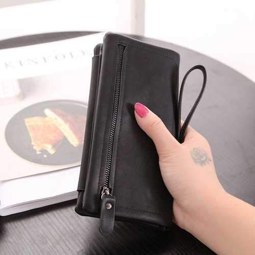 Women PU Leather Wallet Zipper Purse Credit Card Clutch Holder Phone Bag