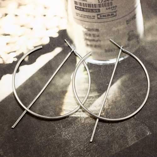 Trendy Hollow Earrings Elegant Round Bar Ear Stud Hoop Ear