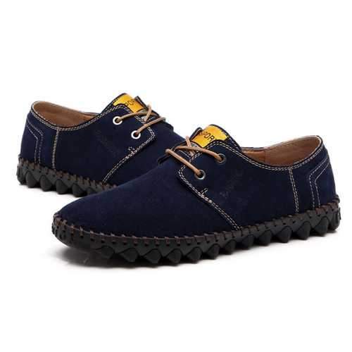 Men Comfy Lace Up Suede Flats Soft Sole Shoes