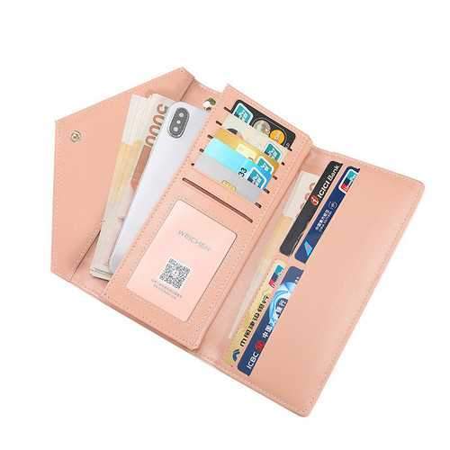 Universal Women PU Leather Large Capacity Wallet for iPhone Xiaomi Mobile Phone Under 5.5 Inch