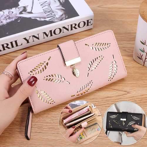 Women PU Leather Large Capacity Zipper Pouch Card Slot Wallet for Xiaomi Moible Phone Under 5.5 Inch