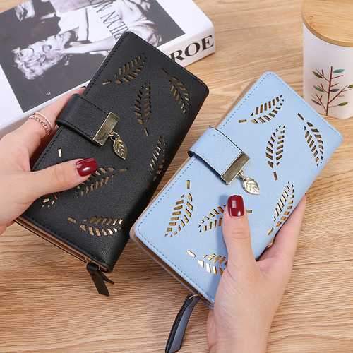 Women PU Leather Large Capacity Zipper Pouch Card Slot Wallet for Xiaomi Moible Phone Under 5.5 Inch