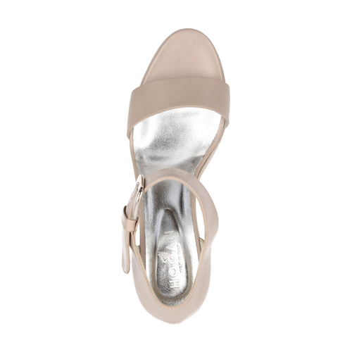 Hogan Womens Wedge Sandal Light Grey HXW2000H790D0WC416