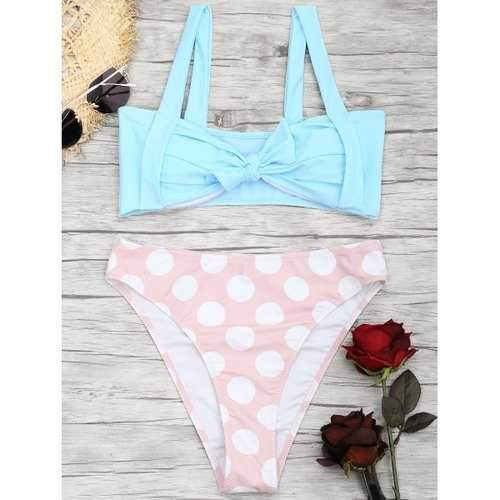 Pin Up Bowknot Thong Bikini - S