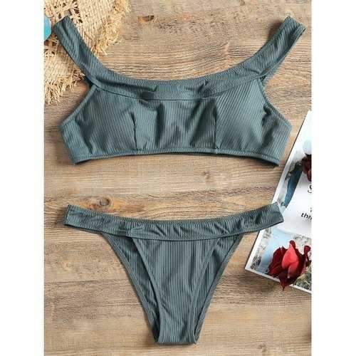 Ribbed Bikini Set - Green S