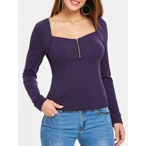 Empire Waist Slim Fit Top - Purple Iris M