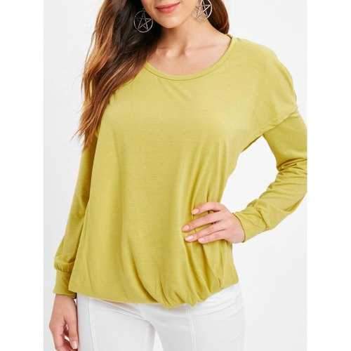 Faux Twinset Hooded T Shirt - Yellow Xl