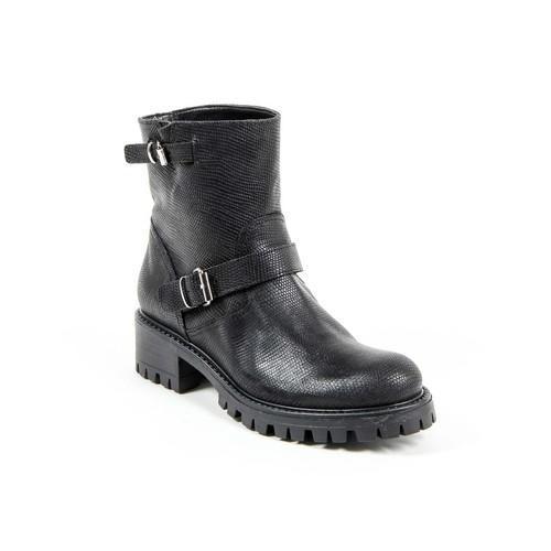 V 1969 Italia Womens Short Boot B1441 VITELLO STAMPATO NERO