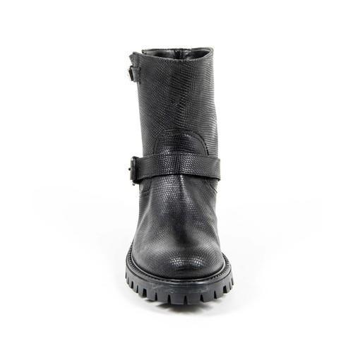 V 1969 Italia Womens Short Boot B1441 VITELLO STAMPATO NERO