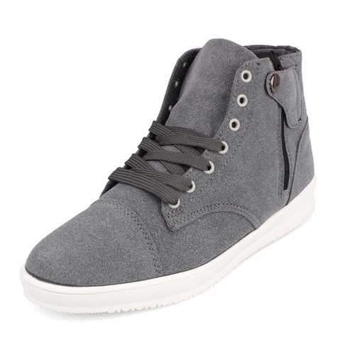 Mens British Style Canvas High Top Shoes