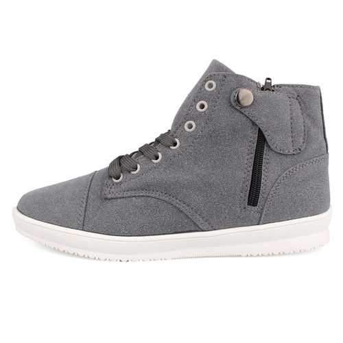 Mens British Style Canvas High Top Shoes