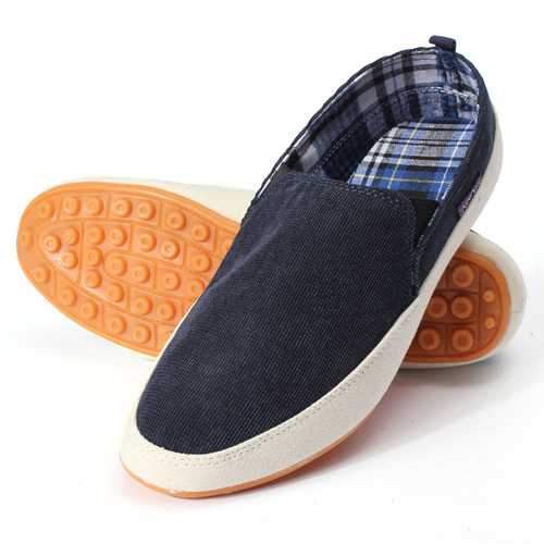 Mens Canvas Casual Trainers Boat Shoes