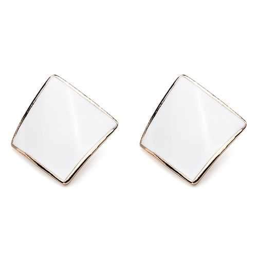 Candy Color Alloy Oil Rhombus Ear Stud Earrings Women Jewelry