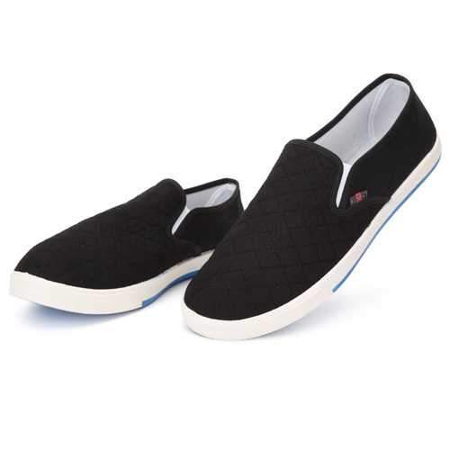 Canvas Breathable Slip On Loafers Casual Men Solid Cotton Shoes Driving Shoes