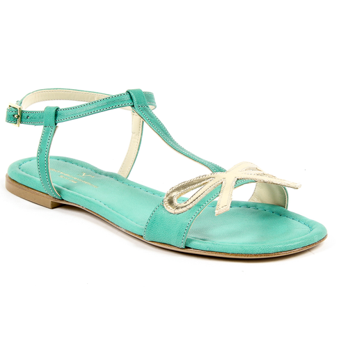 V 1969 Italia Womens Flat Sandal Green LISA