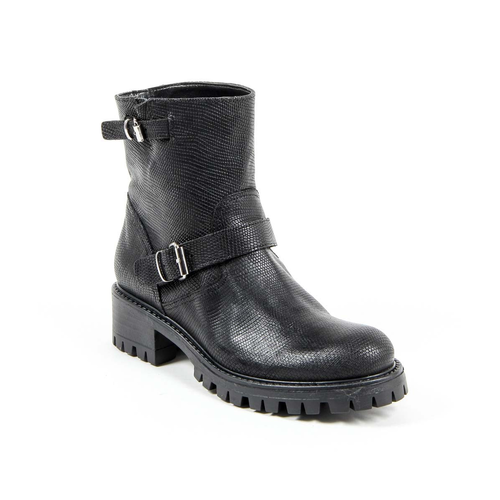 V 1969 Italia Womens Short Boot B1441 VITELLO STAMPATO NERO