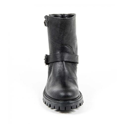 V 1969 Italia Womens Short Boot B1441 VITELLO STAMPATO NERO