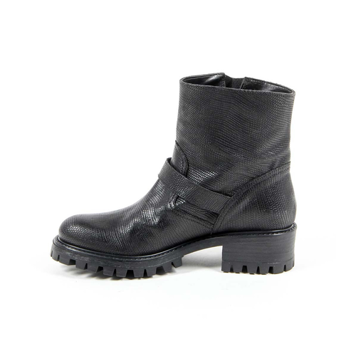 V 1969 Italia Womens Short Boot B1441 VITELLO STAMPATO NERO