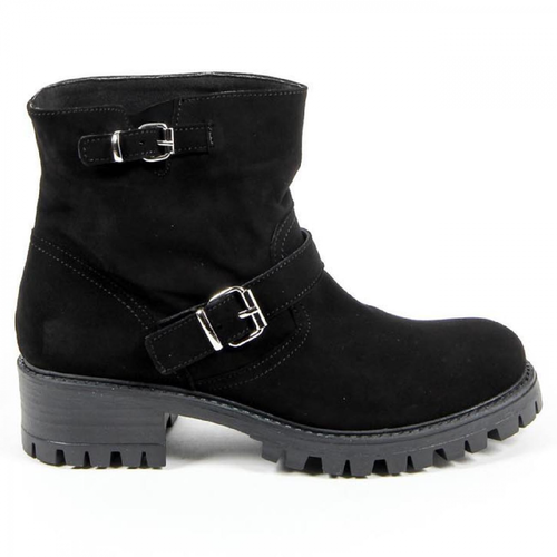 V 1969 Italia Womens Short Boot B1441 CAMOSCIO NERO