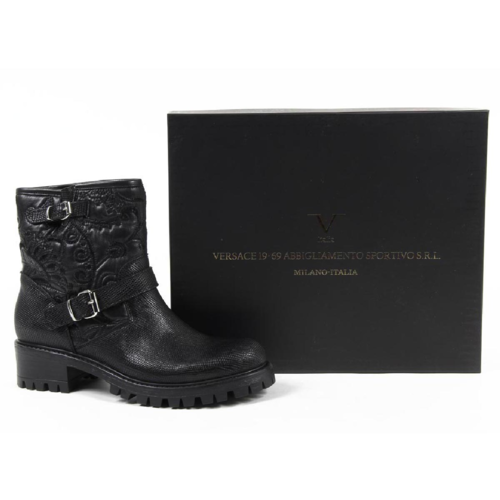 V 1969 Italia Womens Short Boot B1441 VIT. PIETRA TRAPUNTA NERO