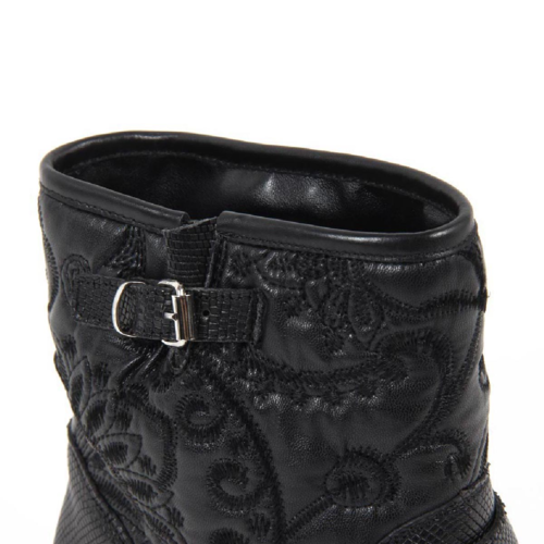 V 1969 Italia Womens Short Boot B1441 VIT. PIETRA TRAPUNTA NERO