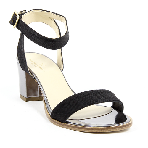 V 1969 Italia Womens Ankle Strap Sandal Black ANNA