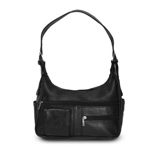 AFONiE- Timeless Shoulder Leather Handbag-Black Color