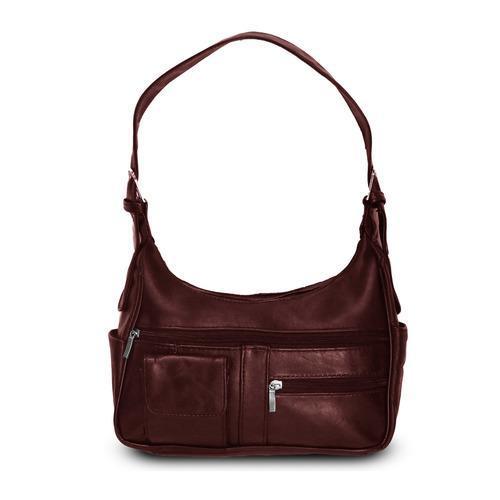 AFONiE- Timeless Shoulder Leather Handbag-Wine Color