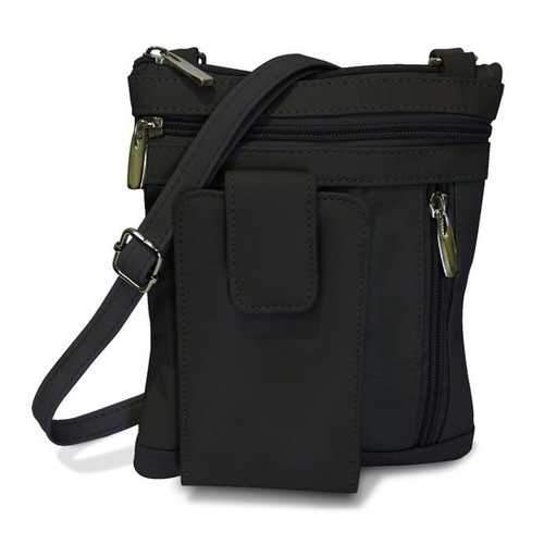 On The Go AFONiE Genuine Leather Messenger Bag-Black Color