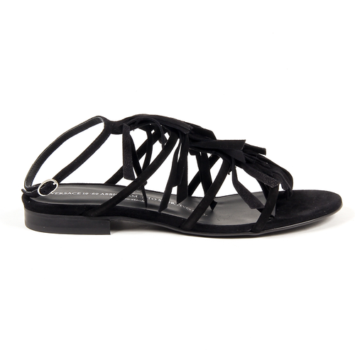 V 1969 Italia Womens Flat Sandal Black RIA