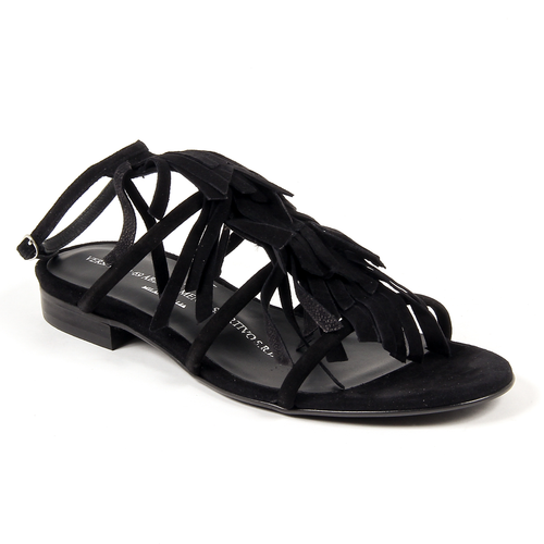 V 1969 Italia Womens Flat Sandal Black RIA