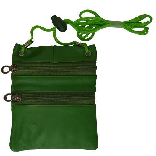 Small Soft Leather Cross Body Purse-Green Color