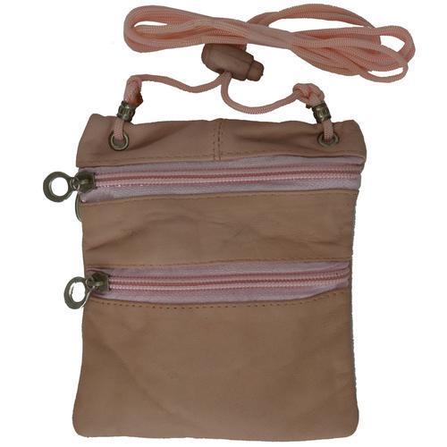 Small Soft Leather Cross Body Purse-Pink Color