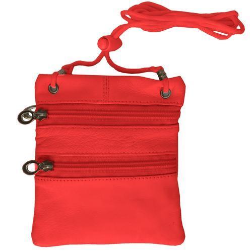 Small Soft Leather Cross Body Purse-Red Color