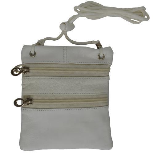 Small Soft Leather Cross Body Purse-White Color